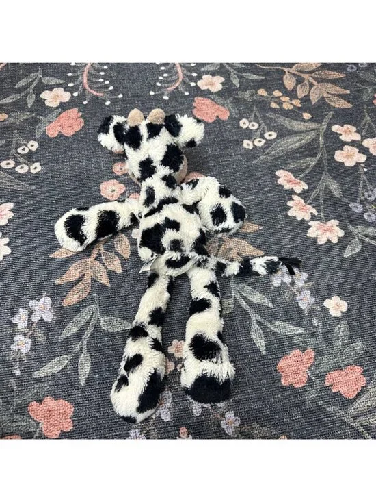 Jellycat Merryday Cow Stuffed Plush Black White Rare Discontinued HTF Long Legs - Picture 7 of 7